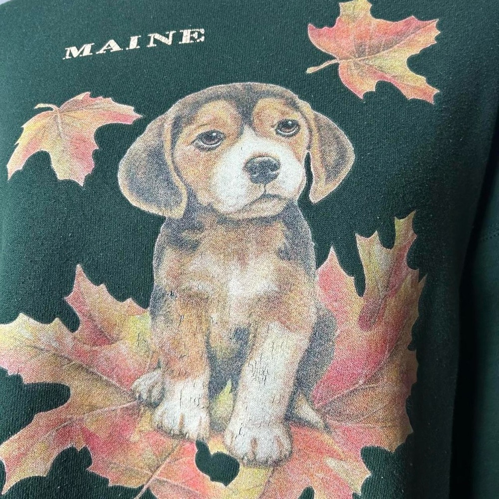 Green 'Maine' Puppy Graphic Sweatshirt - Picture 3 of 7